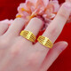 Green gold ring for women ins wedding tax-free 24K pure gold 9999 gold live imitation gold color adjustable gold ring 0.01g five-line ring