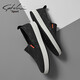 Satchi Herrenschuhe für sommer atmungsaktive ein Fuß faulerische Schuhe High-End-Freizeitschuhe für Männer Leinwandschuhe Nicht rutschende mittlere und ältere Daddy-Schuhe schwarz 41 [Lederschuhgröße]