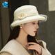Lan Shimeng Wearing Autumn and Winter Hat Women's Wool Top Hat Warm Basin Hat Hepburn Style Fisherman Hat Elegant Fashion Flower Decoration High-end Light Luxury*White (High Quality-100% Wool) Adult Per Size (Adjustable 56-58cm)