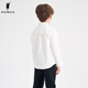 POLOWALK new product 2024 autumn boys' Oxford long-sleeved shirt big children's casual trendy college style children's top white 150
