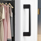 Preda Kabinettstür-Handle moderne einfache schwarze Schrankgarderobe verlängerte Türgriffe Schublade Einloch Haushalt Hardware Griff 6225b-64 mattschwarz