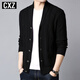 CXZ TENDY Brand Cardigan Chaqueta para hombres Cárdigan para hombres Autumn Style Coreano Slim Men's Green Fruit Cuella para hombres Negro 180/XL