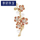 Moyan (MOYAN) exquisite wintersweet flower brooch, feminine pearl corsage, light luxury niche design pin coat cheongsam with pink wintersweet flower A09-202