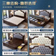 LAISDA Purpur Gold Sandelholz aus massivem Holzbett 1,8 Meter leichte luxuriöse amerikanische Bettweichbeutel Hauptschlafzimmer Doppelbett MJ699# 1,8 Meter Bett