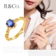 [Price guarantee 12.12] ILCO You Keyao-art jewelry yellow 18K gold sapphire diamond ring female ring color treasure ring gift gift sapphire 0.4-0.6 carat No. 13