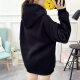 JOYOFJOY Winter Korean style long-sleeved sweatshirt women's lazy style loose hooded top women's trendy JWWY198263 black L