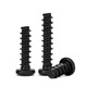 Jinchao PB hard iron carbon steel black round head cross flat tail self-tapping screw pan head small screw M1-M3M5mm M1*2 (1000 pieces)