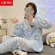 GIOIO Sanrio Jade Gui Dog Plus Fleece Thickened Coral Velvet Pajamas Women's Fall and Winter New Flannel Home Clothing Set zd-761#Katie Cat with Eyebrow M