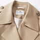Xiangying High-End-Windbreaker-Frauenfrührung und Herbst 2025 Herbst-Outfit Neues Pendeltemperament Doppelbrust mit mittlerer Länge Khaki-Jacke Khaki S