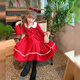 Anneyol girls autumn and winter dress 2026 new autumn and winter little girl princess dress autumn children's long-sleeved skirt red velvet 130