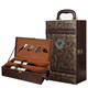 Chuangweiyue red wine leather box wine gift box double packaging box empty box foreign wine leather box wine box wine box black crocodile pattern double box with wine utensils