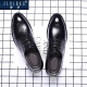 ZERLHKG men's inner height-increasing leather shoes men's genuine leather 8cm cowhide business formal shoes increased groom's wedding shoes 6cm suit shoes black increased 3cm40