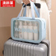 Pu transparent cosmetic bag ins style pvc portable frosted bath waterproof portable toiletry bag cosmetics blue small size