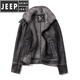 JEEP SPIRIT Jeep MA1 bomber jacket men's leather jacket men's fur one-piece jacket men's lamb fur jacket black XL