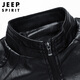 Jeep Spirit Jeep Leather Veste pour hommes Spring and Automn Stand Collar Business Locomotive Men's Clothes Black 2xl