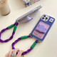
Shengtulang new 16-mounted monster suitable for Apple 15promax mobile phone case iPhone 13 cute small card bag 14plus personality double lanyard 11 niche anti-fall 12 protective case Big hole-small monster card bag + purple bracelet iPhone 11