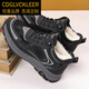 
CDGLVCK/LEER light luxury brand winter men's genuine leather wool cotton shoes warm plus velvet thickened fur integrated Northeast large cotton shoes men black 3889 42