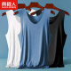 Antarctica [3-pack] Men's Ice Silk Seamless Vest Men's Broad Shoulder Sleeveless Summer Sports Bra Waistcoat Bottoming Undershirt Black and Gray 3-Pack One-size-fits-all Suitable for 120-160Jin [Jin equals 0.5 kg]