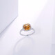 GEM STONE KINGGSK 3 carat citrine ring for women, 10K surrounded by diamonds, American jewelry colored treasures, birthday gift for girlfriend, US size 6