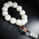 Shiyue Jewelry White Jade Bodhi Root Bracelet Wenwan Disk Play Hand-held Buddha Beads Rosary Bracelet Men's and Women's Lotus Handle 18mm
