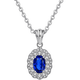 Ting Liang 0.7 carat Sri Lankan natural sapphire pendant 18k gold inlaid diamond necklace ready stock with 18K gold necklace