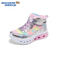 
Skechers Children's Autumn and Winter Warm Sneakers Comfortable Flash Light Casual Cotton Boots 302677L 677L Silver/Multi-Color/SMLT 34