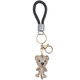 Cute diamond-inlaid three-dimensional tiger keychain couple zodiac car keychain pendant accessories girl heart gift small tiger + new pink rope