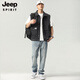 
JEEP SPIRIT 2025 Autumn New Retro Workwear Denim Vest Men's Spring and Autumn Black Sleeveless Vest Men's Vest Jacket 9215 Blue 4XL