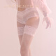 Lai Mi Runsi 0.01 Stockings Monet Garden Silky Women's Thin Sexy Lace High Stockings White One Size