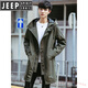 Jeep Spirit Military Windbreaker Herrenjacke Frühling und Herbst 2025 Neue mittlere Länge Überknee-Mantel mit Kapuzenladung Outdoor-Ladung Jacke schwarz-Sammlung und Priorität der Automobil-Lieferung 2xl 165-185jin [Jin ist gleich 0,5 kg]