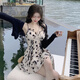 Majiaomei suspender dress suit for women 2025 summer new women's floral small cardigan hot girl sexy skirt 8601 suit M
