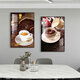 Yijlj pintura de decoración de restaurante moderno y simple de dos enlaces copa de vino creativo pintura colgante luz atmosférica comedor de lujo salón de pared de la pared de vaso de vidrio 1225712255 60*80 Imagen de conjunto de diamantes + marco de aleación de aluminio + marco negro