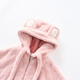 Fenten couple's pajamas autumn and winter thickened hooded coral velvet warm drawstring cartoon fashion home wear pajamas set cherry blossom pink (women's style) XL