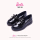 Barbie BARBIE children's shoes girls black leather shoes spring and autumn British style children's shoes women's jk shoes loafers girls' leather shoes student performance shoes DA3138 black 36 size