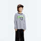 Little MO&Co. Children's clothing autumn new style pure cotton striped graffiti long-sleeved T-shirt for boys and girls KBD3TEE019 blue and white stripes 120 120/60