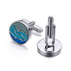 KFLK High-End-Shirt Manschettenknöpfe Herrenärmel Shirt Knöpfe Business Geschenk Französisch Manschettenknöpfe Metallanpassung Neues Produkt, fliegt über die Berge Cufflinks Blue Serie