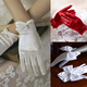 Rote Handschuhe verheiratete Braut XiUhe Hochzeitskleid rot XiUhe Hochzeitskleid Spitze Etikette Retro Satin Kurzstil Gesicht Bow rot