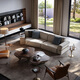 
TAZA sofa Italian minimalist fabric sofa Villa whole house matching living room series Light luxury module sofa combination Top Notch fabric VIP module 4 foot pedal V-class full leather