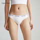 Calvin Klein内衣女士三条装循环提花ck棉质透气性感比基尼三角内裤女QP1258O MP1-太空黑/浅灰色/月光白 3条 M