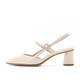 Belle pointed sandals for women's shopping malls, same genuine leather elegant and fresh bag-toe sandals BM733BH3 beige 36 (230mm)