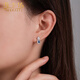 Haikai earrings for women, blue gemstone earrings, luxury jewelry, Chinese Valentine's Day, birthday gift for wife, girlfriend, blue royal gemstone earrings