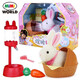 mimiworld blanc lapin de lapin simulation électrique en peluche jouet lapin fille ayant un cadeau d'anniversaire de maison jouet pour enfants