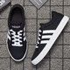 
Adidas new men's shoes for men's shoes for summer comfortable and breathable campus sports shoes fashionable three-stripe board shoes casual AW3890 black canvas shoes 40