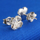Qianying Jewelry Platinum Earrings pt950 Women's Platinum Earrings Earrings Earrings with Gold Plugs Lucky Four-Leaf Clover Hollow Heart Heart Shape Simple and Fashionable Young People Give Their Girlfriends Gifts Platinum pt950 General Goods