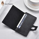 Hush Puppies key bag men's key bag key chain multi-functional top layer cowhide large capacity storage bag card bag two-in-one black