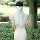 Crystal Bridal Veil Proposal and Certificate Marriage Registration Wedding Dress Headdress Bow Double-layer Mesh Wedding Photo Props