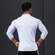 Lutie Dog Fitness Clothing Quick-drying Clothes Men's Autumn and Winter Long-Sleeved Stretch Breathable Sweat-Absorbent Sports and Casual T-Shirts Stand Collar Bottoming Fitness Clothes White XXL/180-185