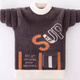 Nuodou Bear Boy's Fluff Sweater Autumn and Winter New Style 4-13 Years Old Medium-Grand Children's Pullover Sweater Children's Winter Knitted Sweater Boys Inner Wear Blue Small Pocket 130