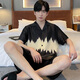 莫代尔睡衣男士夏季冰丝短袖短裤家居服男款男式夏天薄款仿真丝休闲套装 NSD698 XL (175)