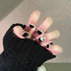 Mi ropa de siete días gelly gelly negro negro saturno cadena de diamantes manchas de uñas de uñas tableta de uñas terminadas by1049# plateado flash mariposa 1 modelo de pegamento